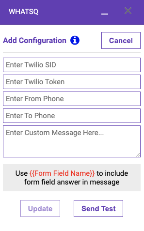 Message Template with fields as variable